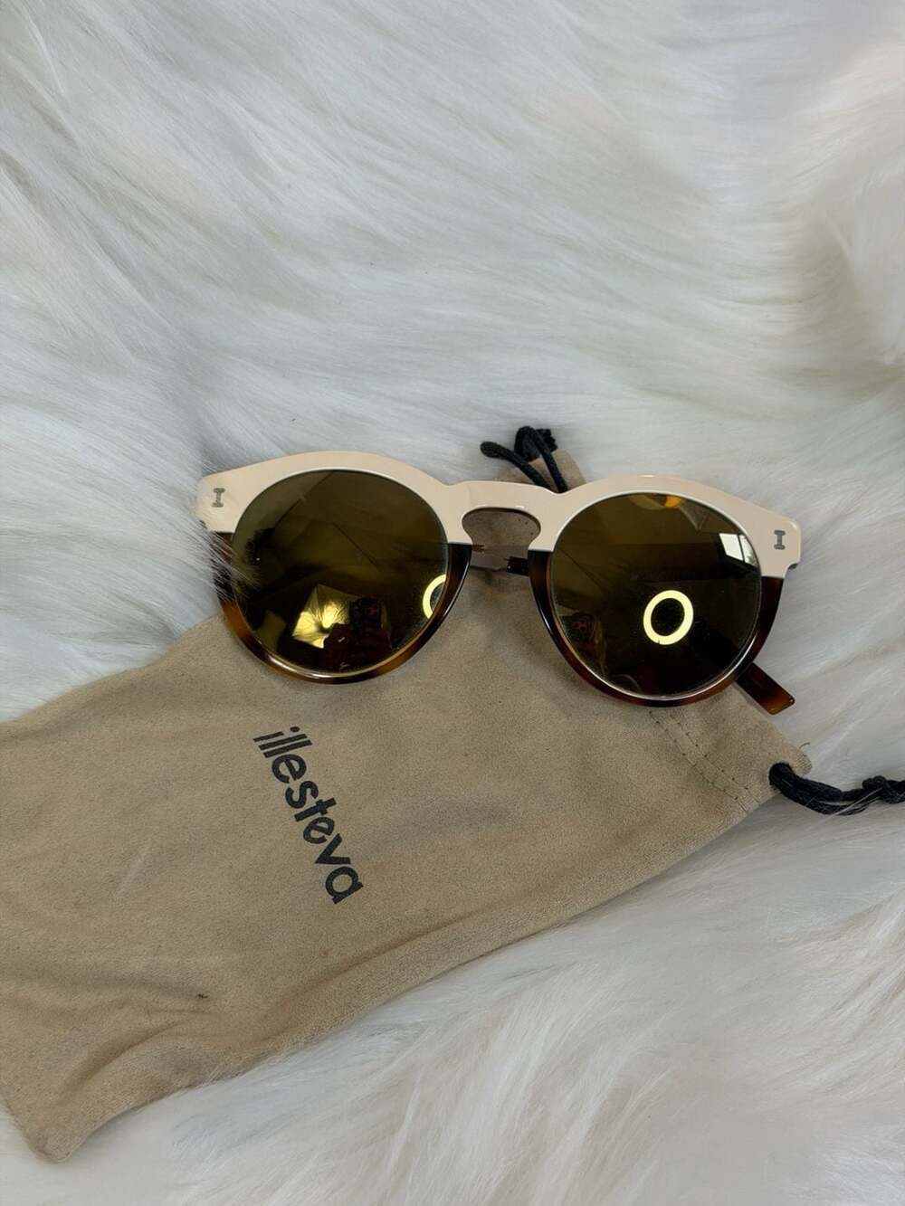 Illesteva Round Mirrored Sunglasses - Brown Sunglasses, Accessories